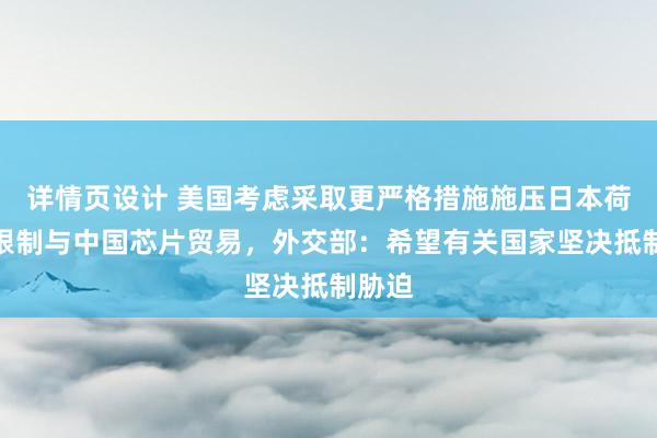 详情页设计 美国考虑采取更严格措施施压日本荷兰，限制与中国芯片贸易，外交部：希望有关国家坚决抵制胁迫